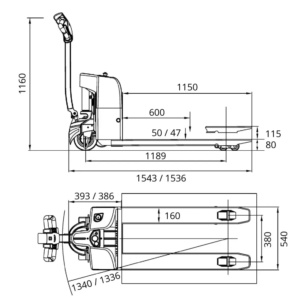 Elektrisk palleløfter 1500kg