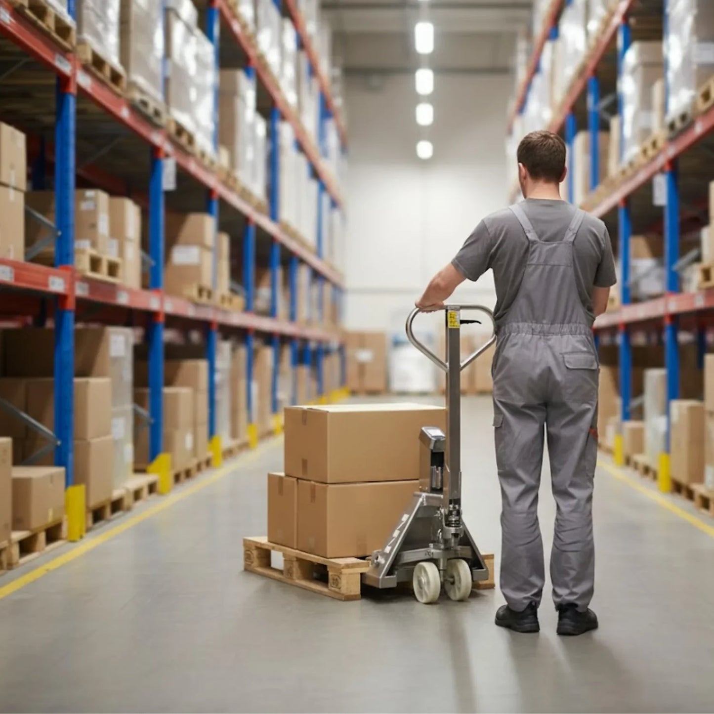 Rustfri palleløfter med vægt