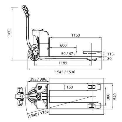 Elektrisk palleløfter 1500kg