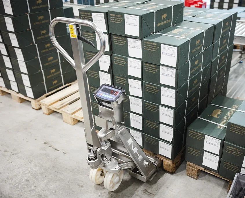 Rustfri palleløfter med vægt