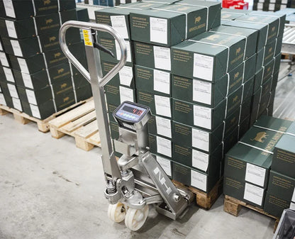 Rustfri palleløfter med vægt