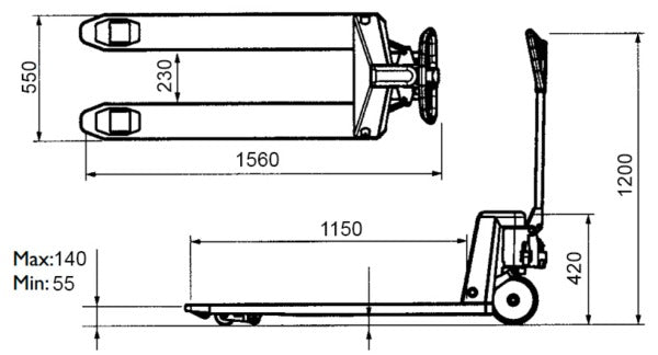 Lav palleløfter 1500 kg