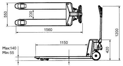 Lav palleløfter 1500 kg